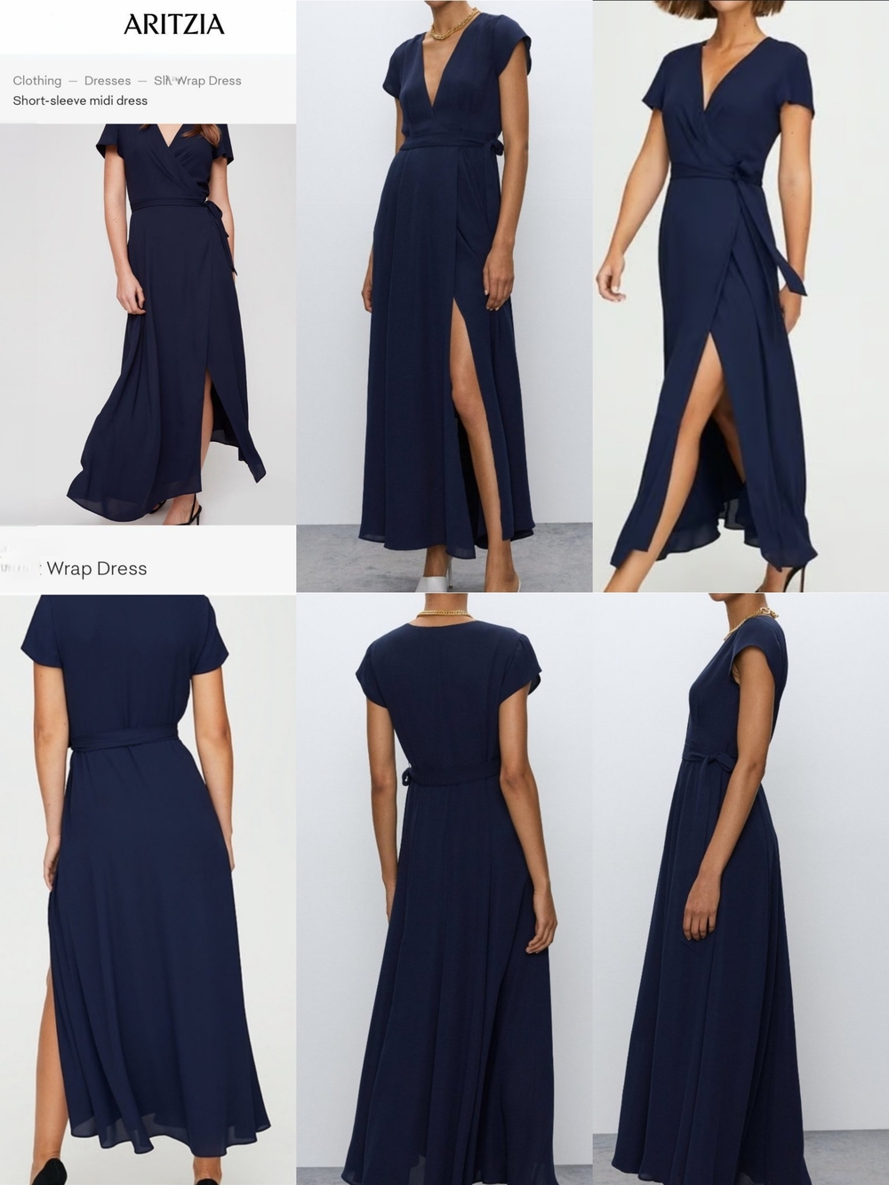 Aritzia Babaton Lexia Short Sleeve Chiffon Wrap Maxi Dress - Picture 13 of 16
